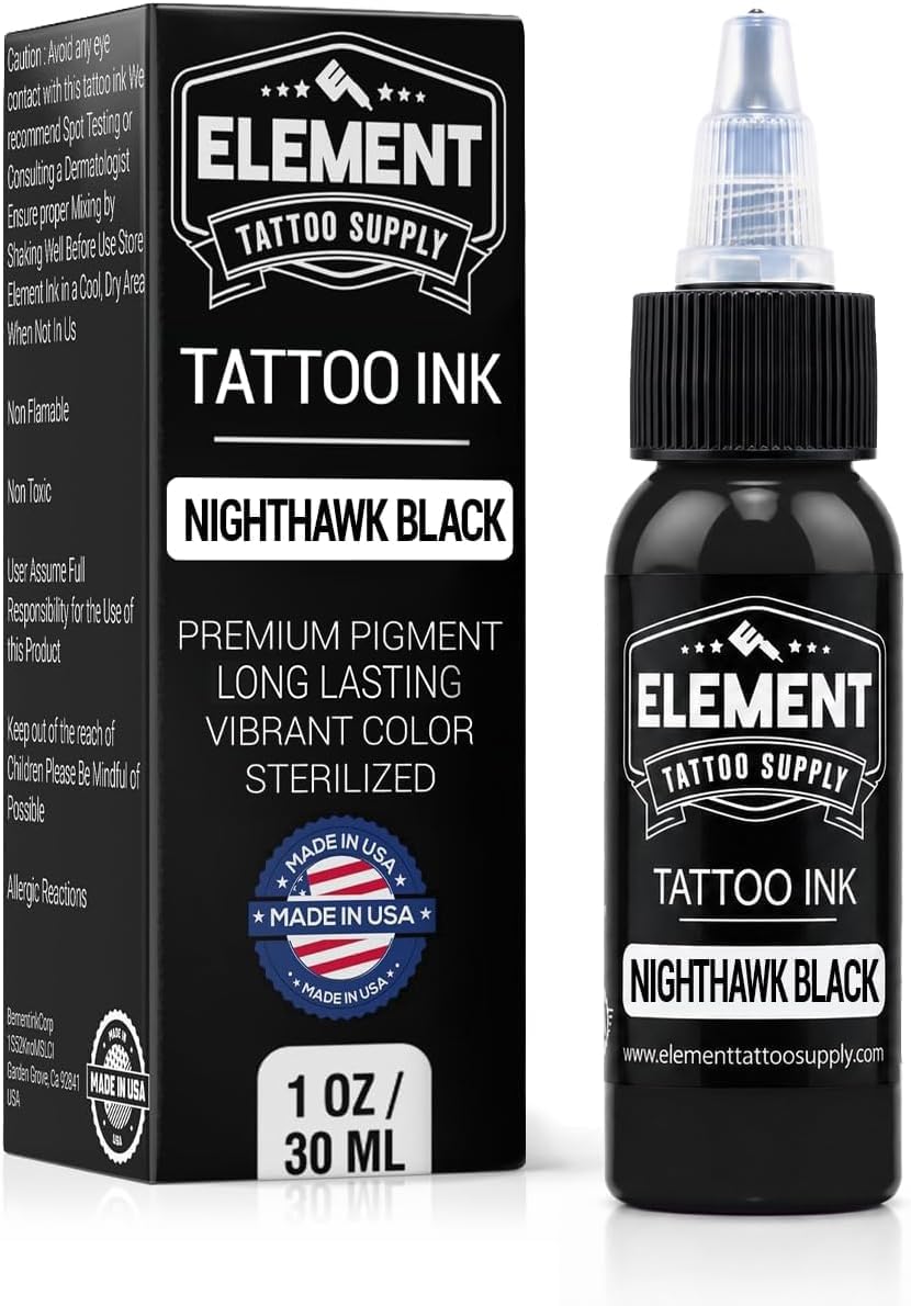 Element Tattoo Supply Nighthawk Black Tattoo Ink 1 oz