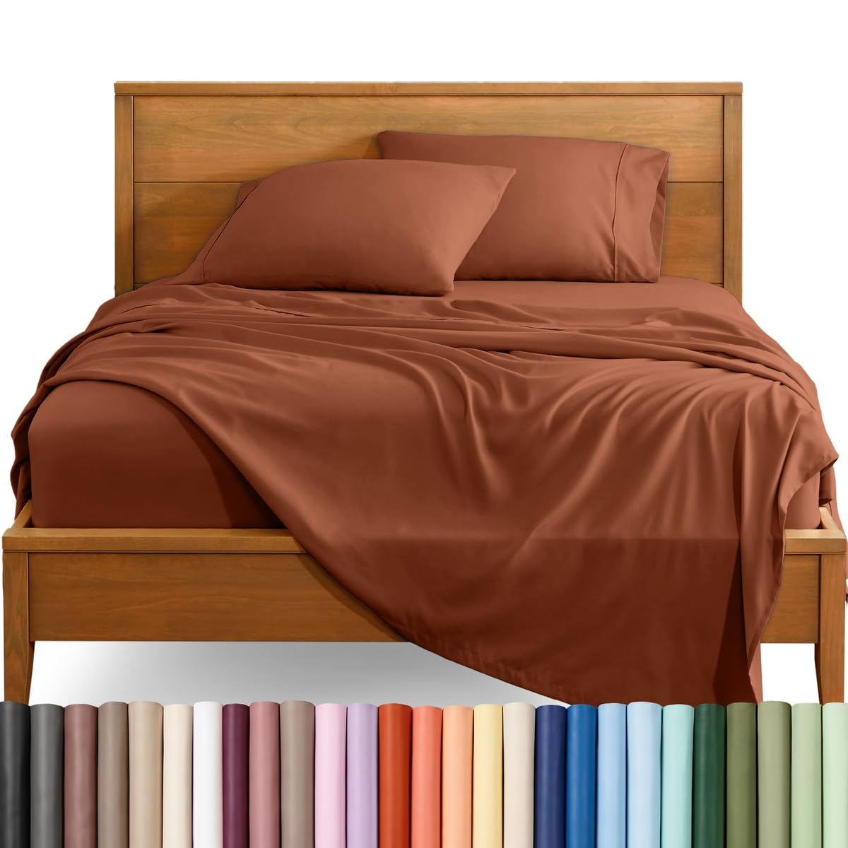 Bare Home Queen Sheet Set - 1800 Ultra-Soft (Queen, Terracotta)
