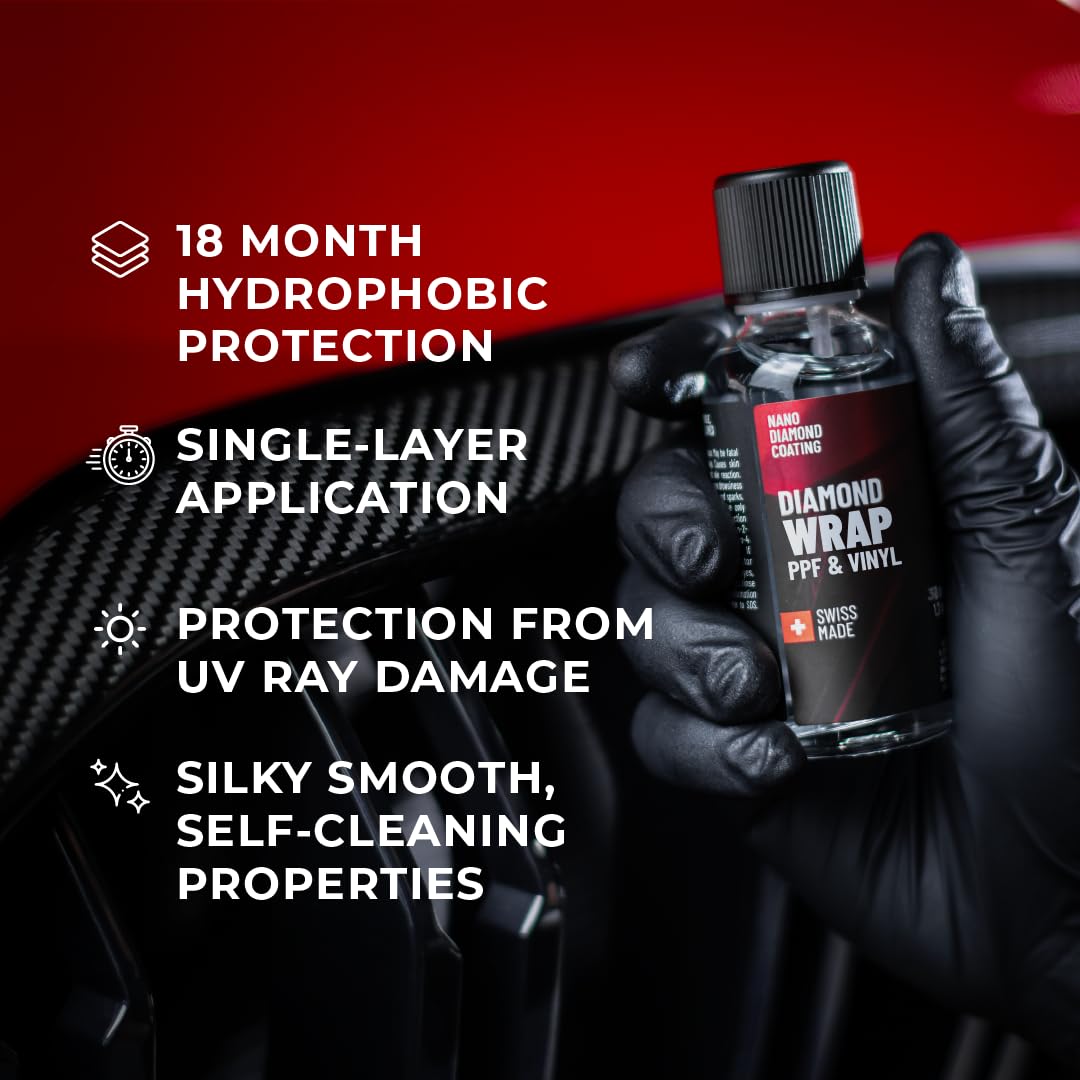 Diamond ProTech Wrap PPF & Vinyl - Auto Innenraumreiniger, Schutz- und Poliermittel für Flexible Auto Oberflächen oder Vinylfolien - Schutz Bis zu 18 Monate (30 ml)