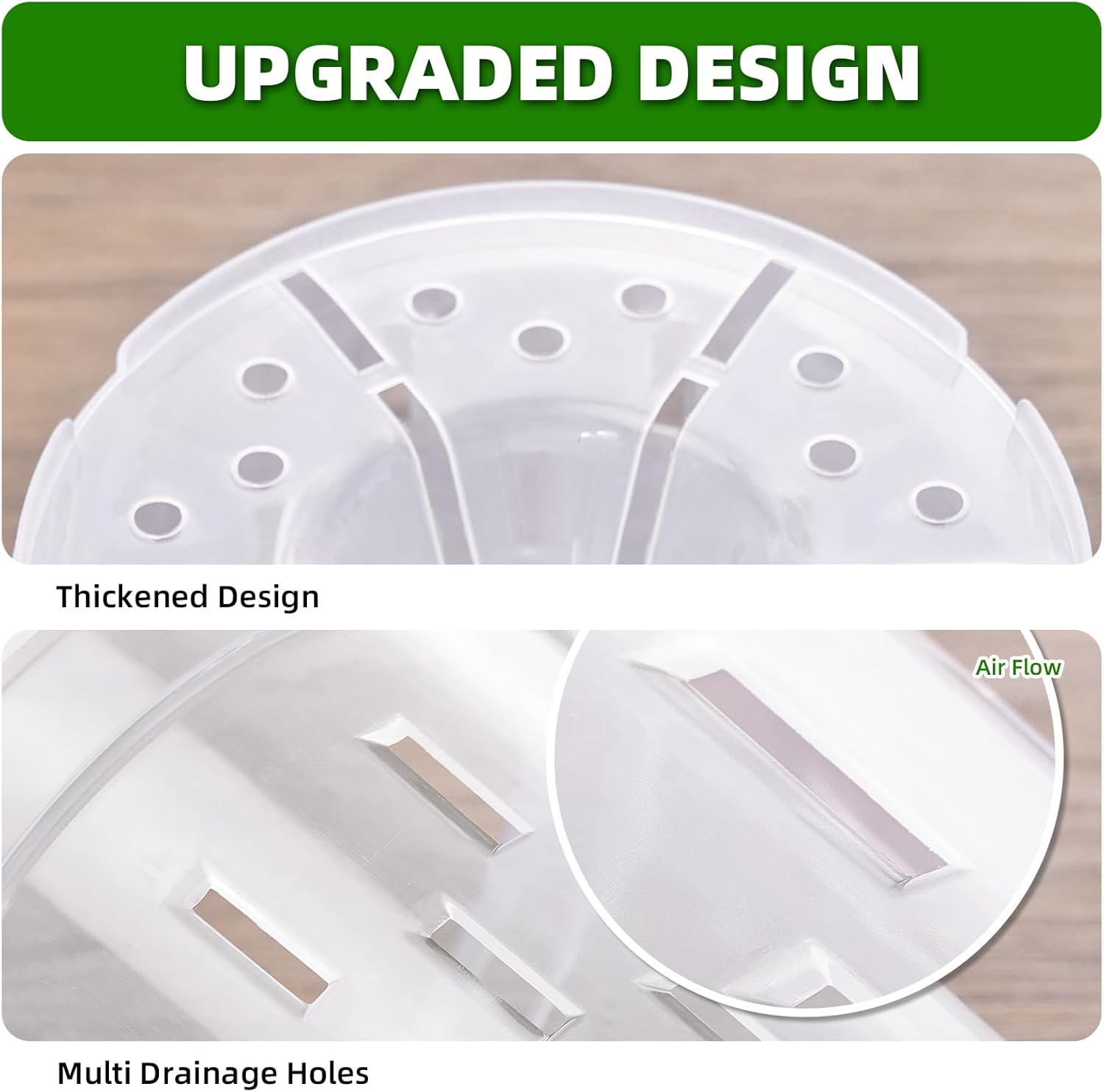 TRUEDAYS Garden Pots Set Orchid Pots with Drainage Holes for Indoor Outdoor Live Plants