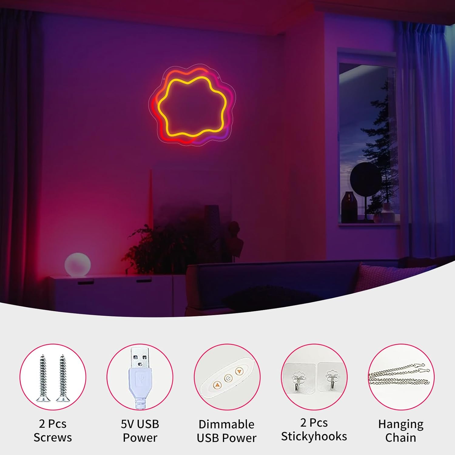 Neon Sign for Wall Decor Light Up Letters Mirror Led Sign Birthday Party Gifts Led Decorative Night Signs Room Decorations Supplies Girl Birthday Party Signs for Home Bedroom Dorm (Rose)