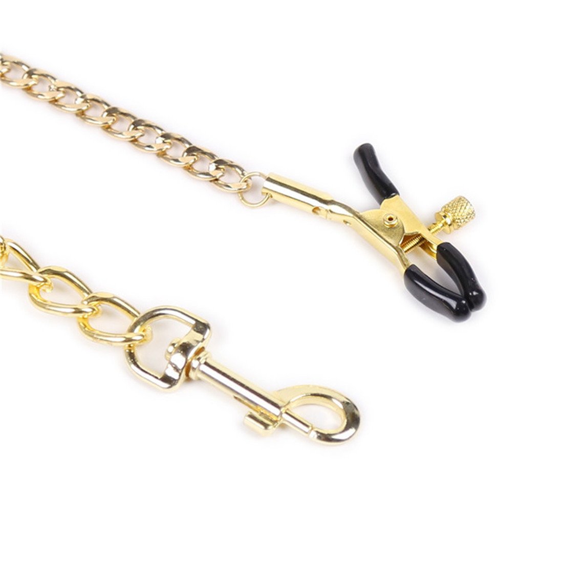 Collar de piel con grilletes para las manos, pinzas para los pezones, set de ataduras
