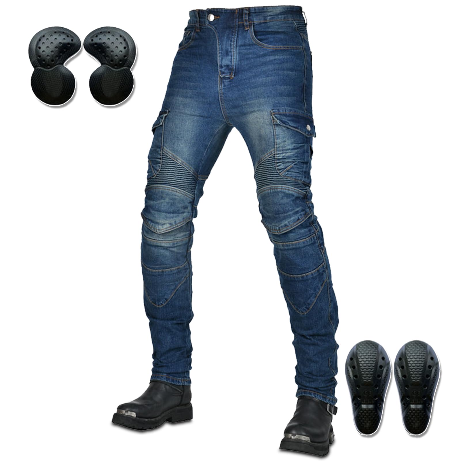 Motorradhose Für Herren/Damen, Radsport-Motorradhose, Stretch-Biker-Biker-Jeans, Sportliche Motorradhose Mit Protektoren, Motorrad-Schutzhose
