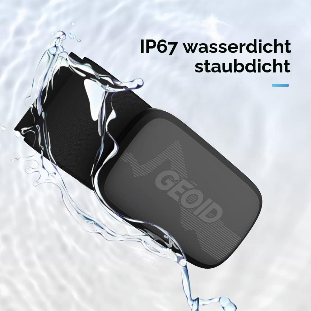GEOID HS500 Herzfrequenzmesser Brustband Herzfrequenzmesser Brustgurt Bluetooth 4.2/ANT+ Herzfrequenzsensor Wasserdicht IP67