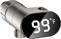 Vista 1 de JDO Soporte de montaje para termómetro de ducha con pantalla LED para brazo de ducha y manguera, IPX7 impermeable, adecuado para cocina y baño
