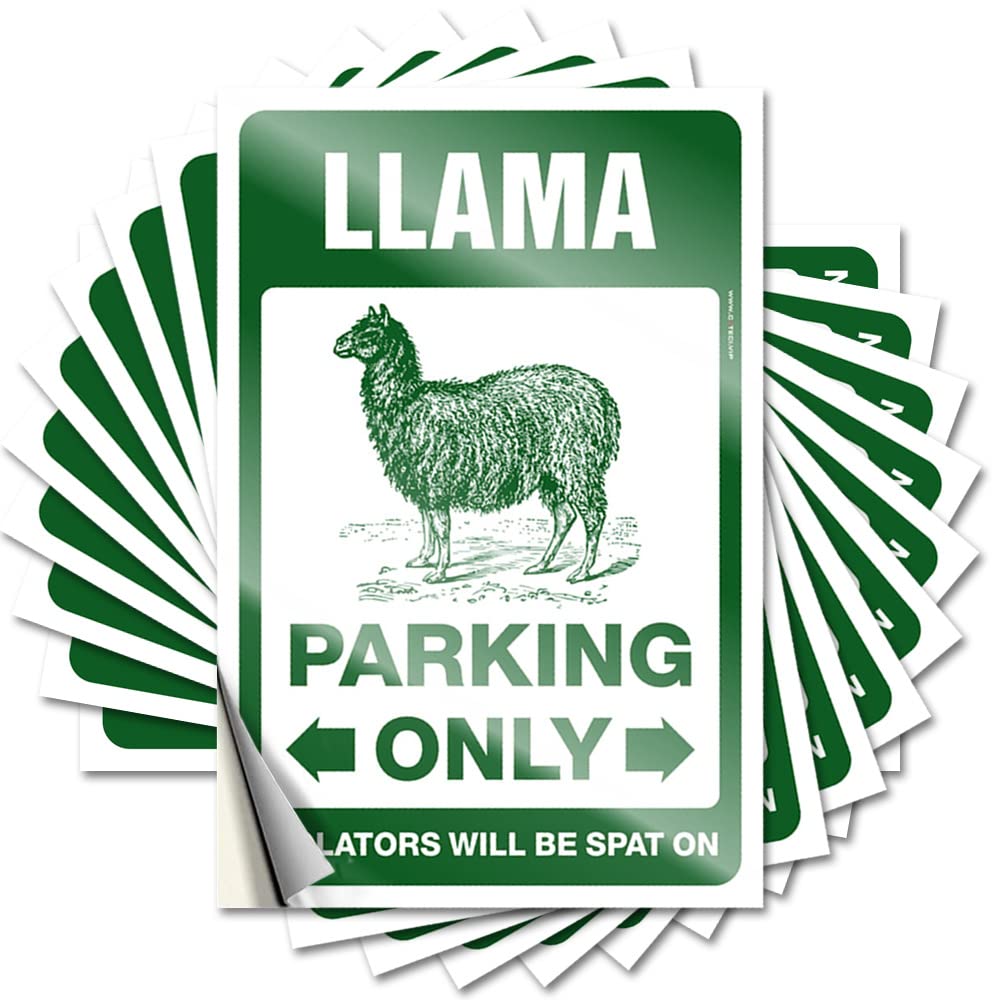 Fzfn Boys Colour Tattoo Cool Stuff For Easy Apply | Llama Parking Only Lover Door Peel And Stick(8X12cm)