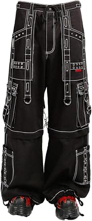 Tripp NYC Interlace Pants with White Stitch [BLACK/SILVER]