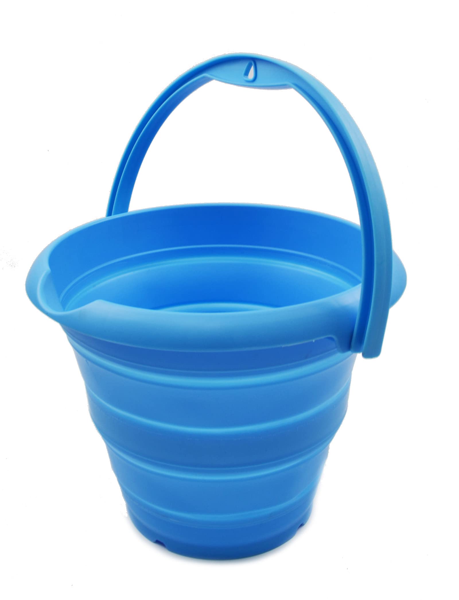 SAMMART 5L Collapsible Fishing Bucke - Foldable Round Tub - Portable Plastic Water Pail - Space Saving Outdoor Waterpot (Marine Blue)