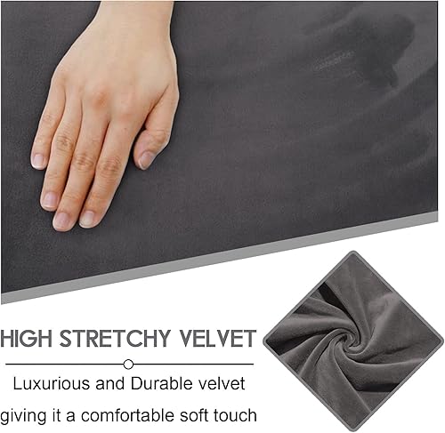 Miniatura 5 de ULTICOR Funda de sofá de terciopelo en forma de L de 3 piezas, gruesa, suave, lavable (gris oscuro, 7 plazas)