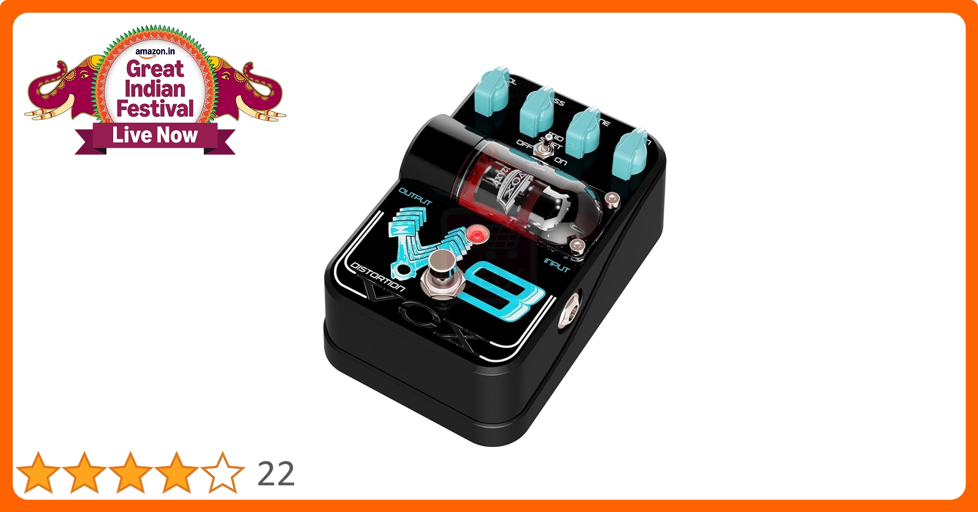 【希少品】VOX V8 DISTORTION TG1-V8DS エフェクター Vox TG1-V8DS Tone Garage V8 Distortion Guitar Effect Pedal