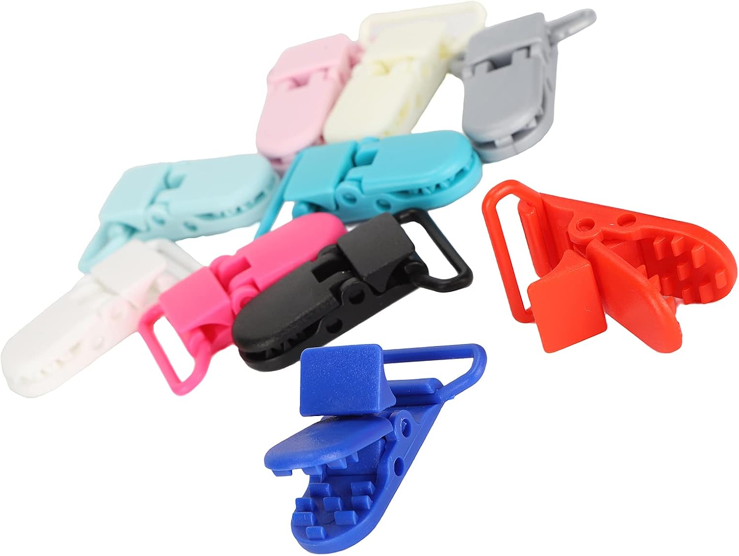 Zerodis 10Pcs Suspender Clips, Men Suspender Clips Sheet Straps Holder Fasteners Clips Bed Sheet Clips Fasteners Clips Nylon Fix Locking Duckbill Sling Clip with Buckle