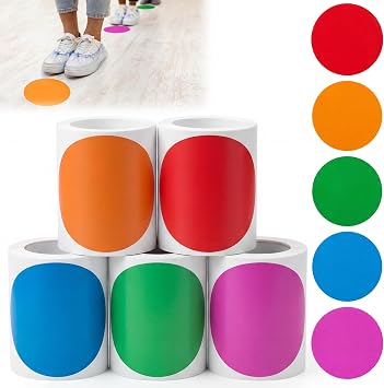 Ireer Classroom Floor Stickers Spots for Line up | Large Vinyl Floor Dots Help Teachers Create Line-up Spots, Organize Classroom Activities, Manage Student Routines and Games