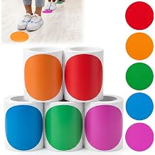 Ireer 500 Pcs 3.5" Classroom Floor Stickers, Large Circle Vinyl Floor Dot Stickers, Removable Colorful Coding Label for Line up Marker Social Distancing Spots Office Organizing Multicolor