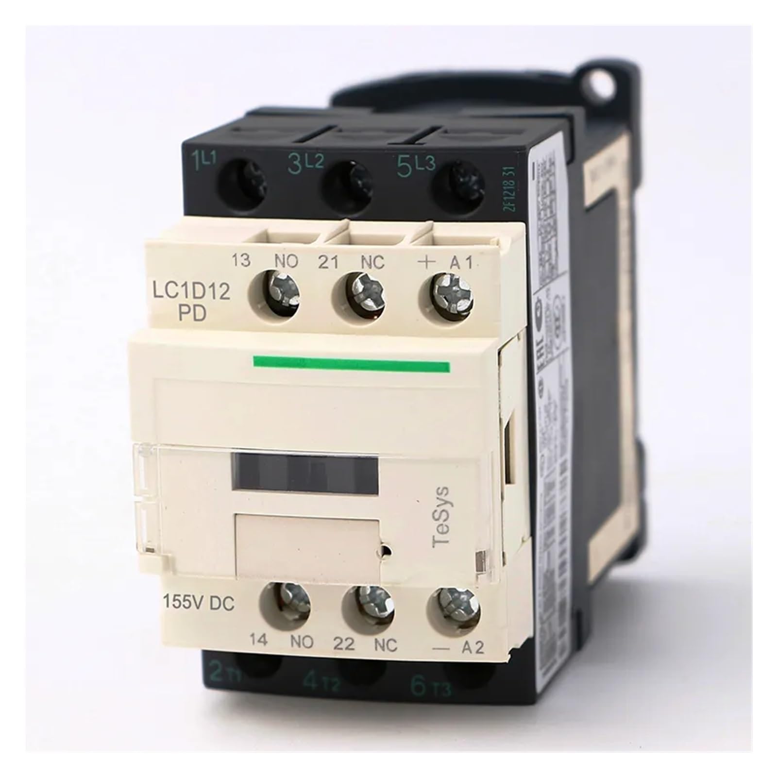 QRUYHBAJU LC1D12PD DC electromagnetic contactor 3P 3NO LC1-D12PD 12A 155V DC Coil