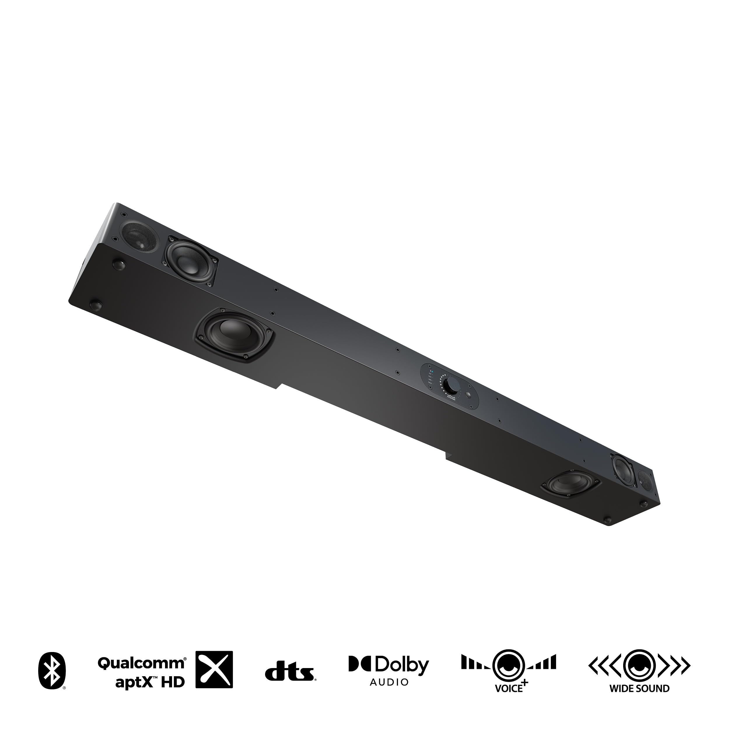 Nubert nuPro AS-2500 | Schwarze kompakte Soundbar mit Dolby Audio, DTS und Bluetooth | Aktiver TV-Lautsprecher für Spitzenklang | Geeignet für Wandmontage | Stereoton in 3-Wege-Technik