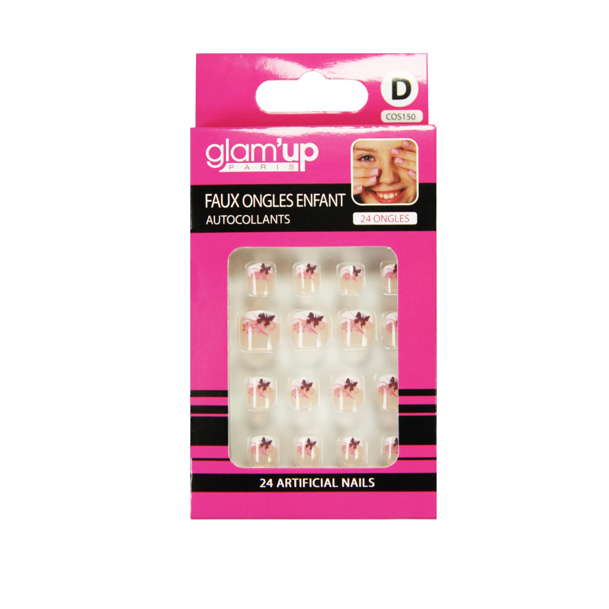 Glam'Up sztuczne paznokcie, motyle, dzieci