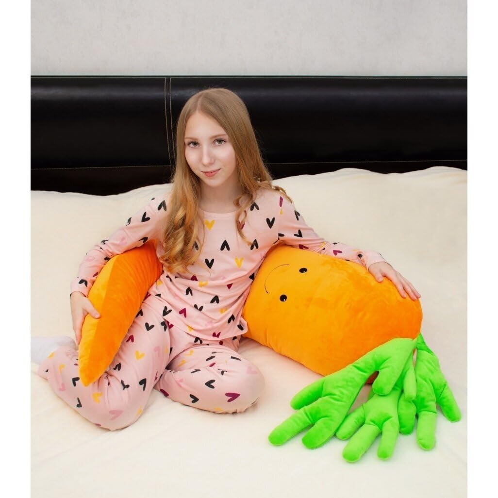 FANCY Gigantyczna Maskotka Pluszowa Marchewka 190 cm (160 cm marchewki + 30 cm naci) - Duży Pluszak XXL, Prezent dla Dzieci i Dorosłych, Marchewka Pluszowa 2 m