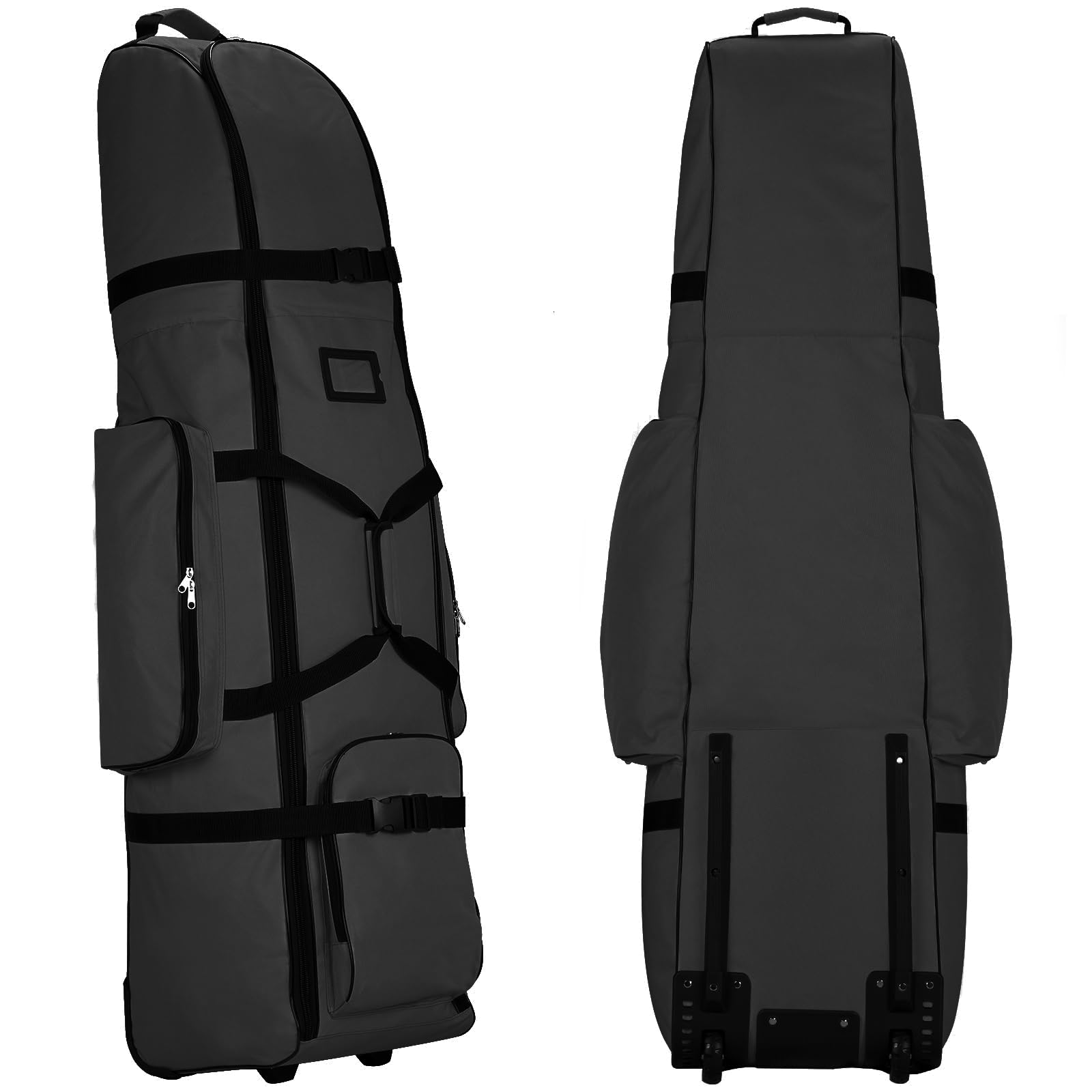 Iptienda ゴルフバックカバー 飛行機 トラベルバッグ キャスター付き 高密度900D素材 トラベルカバー キャスター付きゴルフ航空バッグ 9.5型まで対応 (ブラック)