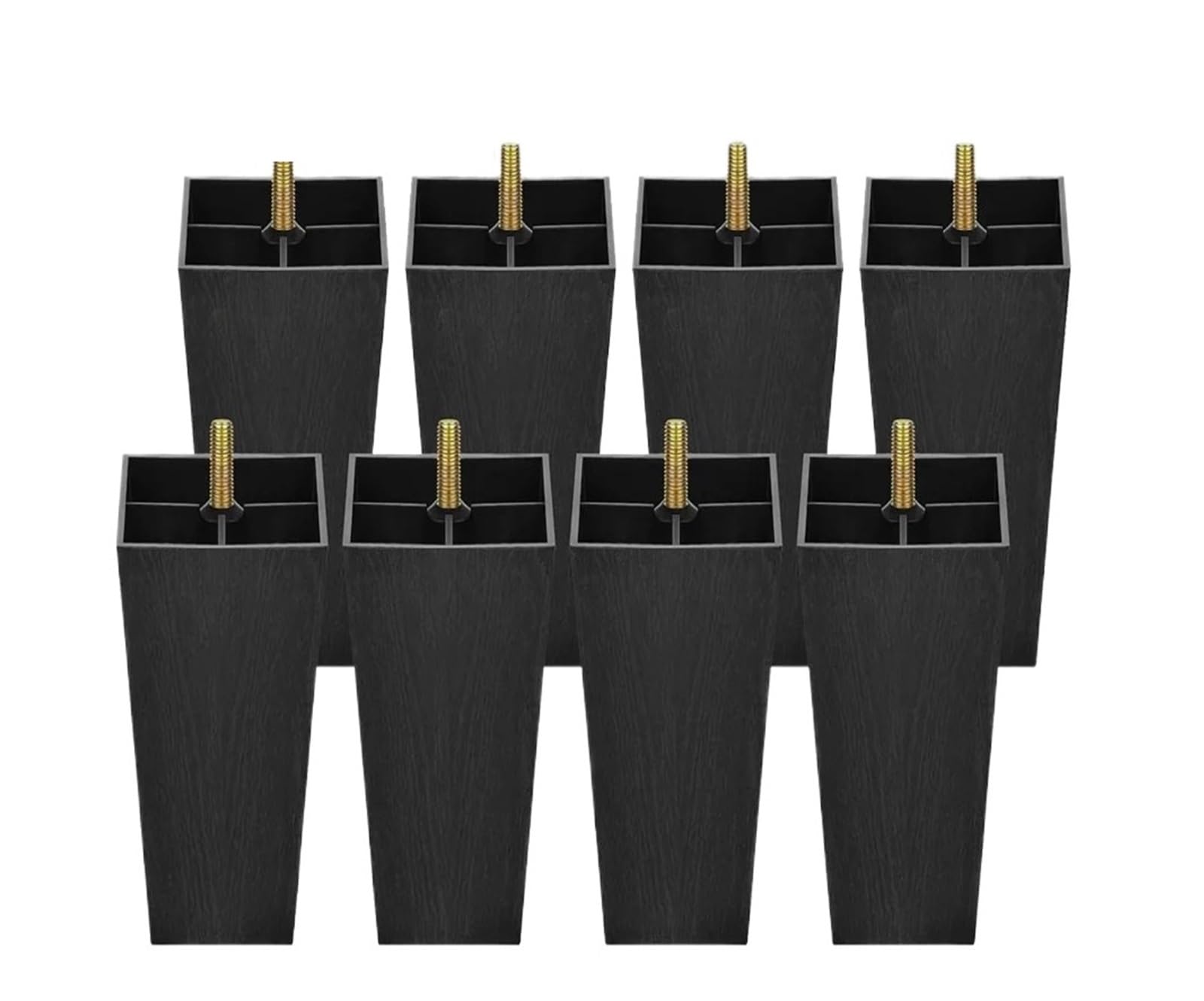 Generico 4PCS Piedini In Plastica Neri Quadrati Conici Di Ricambio