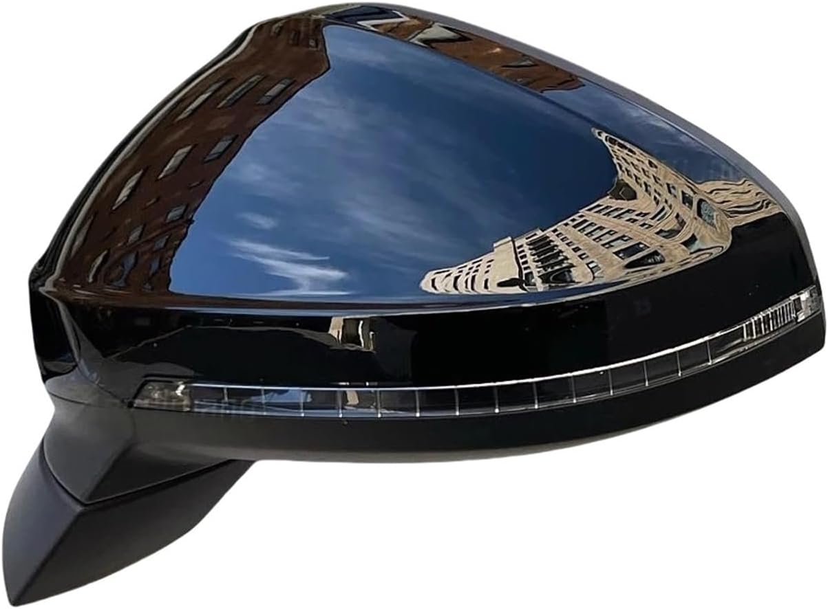 Compatible for Audi A4 S4 RS4 B9 2016-2020 A5 S5 RS5 8W6 Car Styling(with Side Assist-2) 2pcs Glossy Black Side Rear View Rearview Mirror Replace Cap Cover (with Side Assist-1)