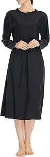 Women Modest Swim Dress Knee Length Swimsuits Cover Ups UPF 50+ Sun Prot...