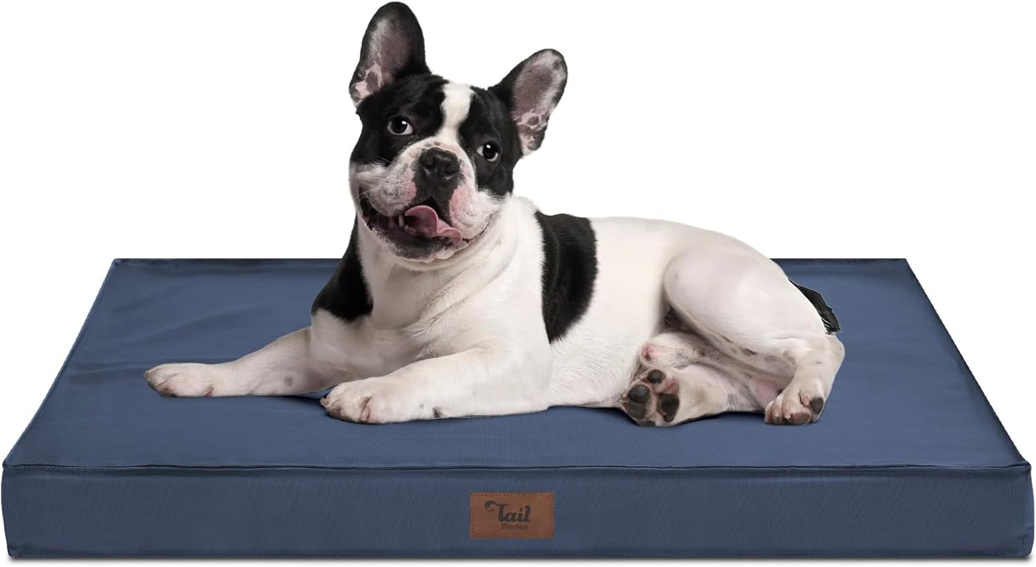 Outdoor Waterproof Dog Bed, Orthopedic Dog Bed for Medium Dogs 30×20 Inch, Egg Crate Foam Pet Bed with Washable Removable Oxford Cooling Cover, Navy