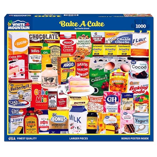 Rompecabezas White Mountain de 1000 piezas Nostalgic Baking, Bake a Cake | Piezas grandes, regalo para adultos y familia, 24"x30" miniatura 1