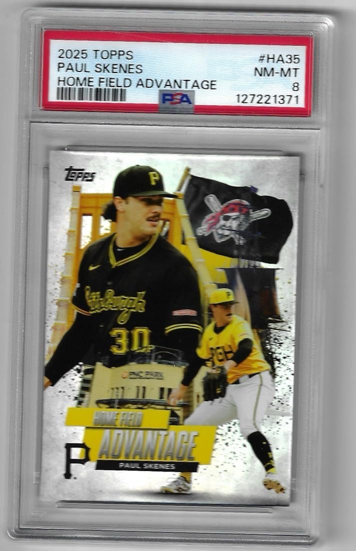 Paul Skenes PSA Graded 8 NM Mint Home Field Advantage Special Insert Collectible Baseball Card Card - 2025 Topps Baseball Card #NM-MT (Pirtaes)
