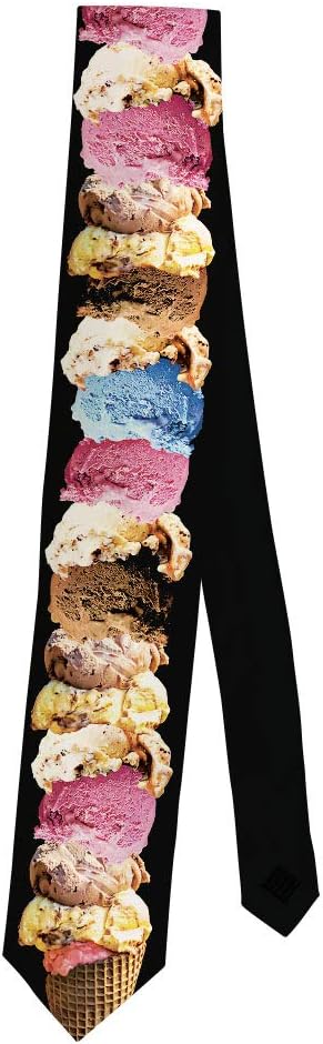 Summer Ties Ice Cream Neck Tie Summer Accessories for Men Foodie Gifts Ice Cream Scoops Necktie