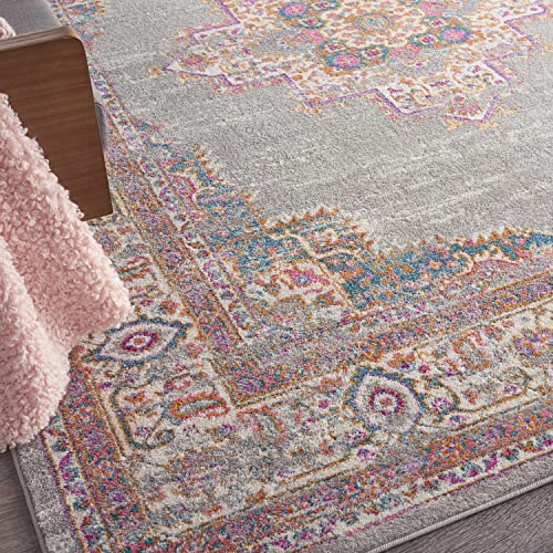 Nourison Passion Grey 8' X 10' Area-Rug, Boho, Traditional, Easy-Cleaning, Non Shedding, Bed Room, Living Room, Hallway (8X10) #TOP1
