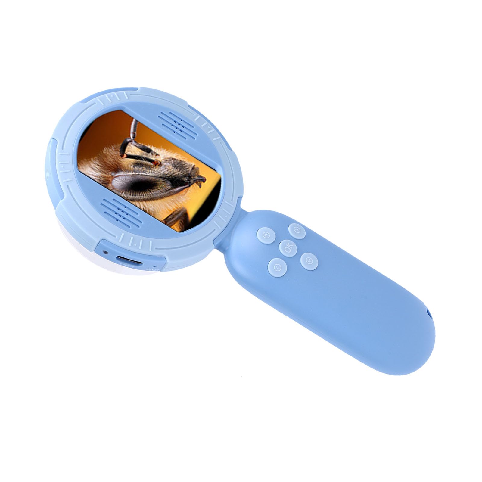 ASHATA Microscopio digitale per bambini, 2 MP, con schermo da 2 pollici, design leggero per una facile esplorazione in aule e cortili