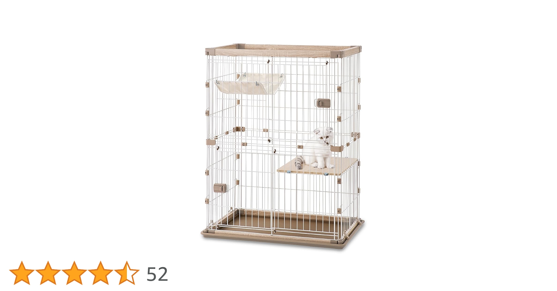 美品　アイリスオーヤマ ペットケージ ナチュラル アイリスオーヤマ 猫 ケージ 2段 キャットケージ 猫用品 高さ約