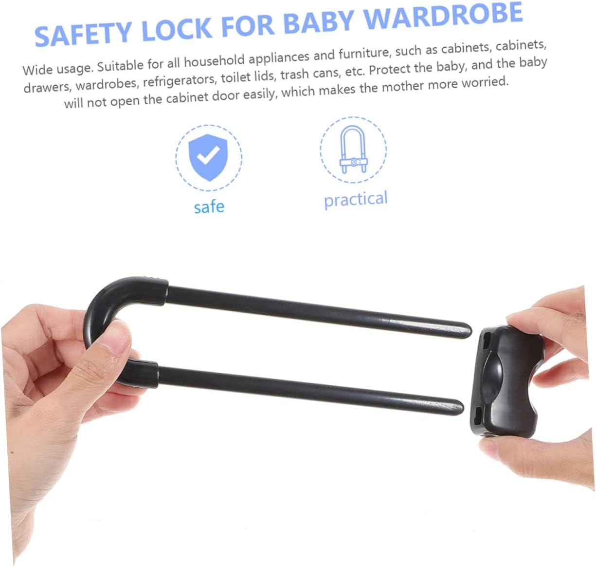 12Pcs U Shaped Safety Cabinet Locks Childproofing Latches for Drawers Cupboards Refrigerators Easy Install Locks for Safety