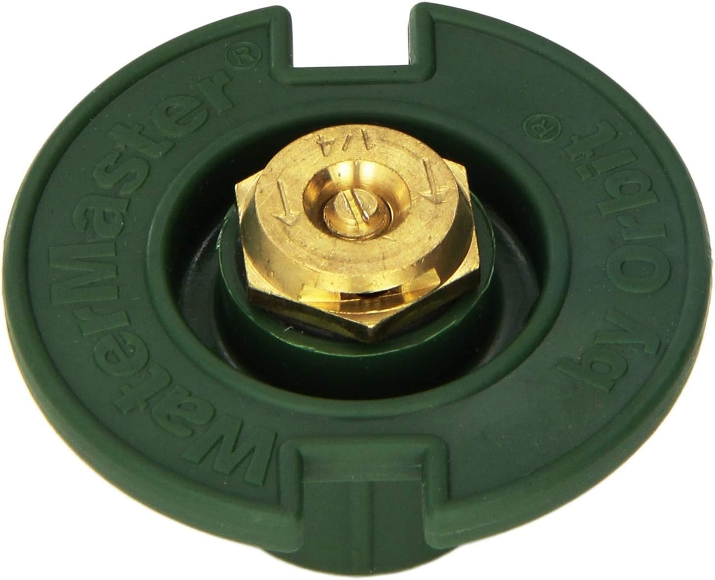 Orbit flush head sprinkler with brass nozzle (quarter pattern)