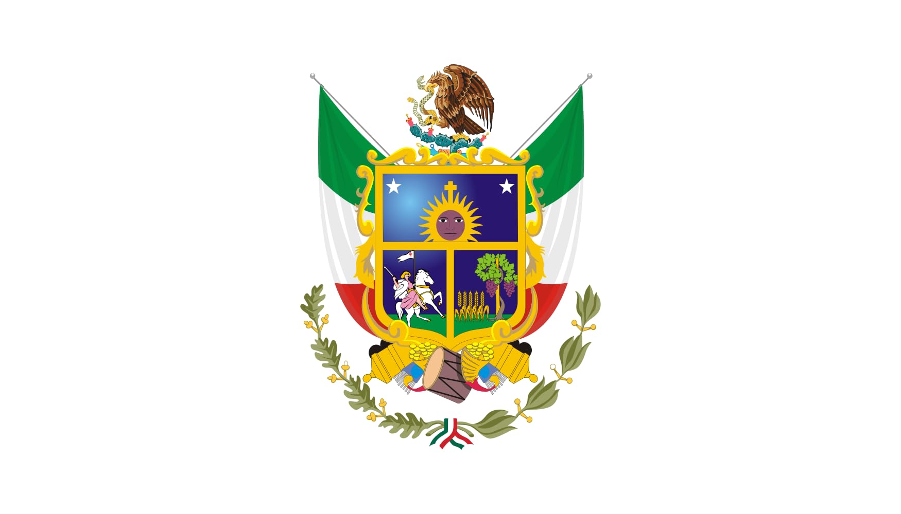 Drapeau XL Querétaro format paysage grand format 2.16m2 pour mât extérieur