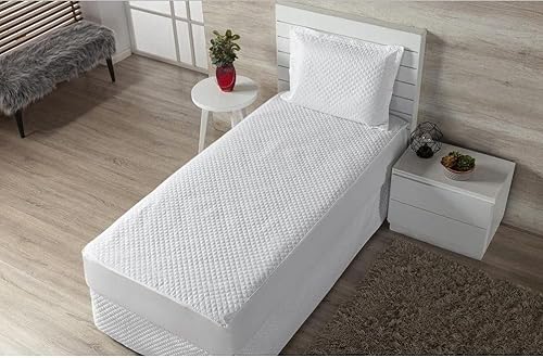 Capa Colchão Protetora Impermeavel Para Cama Solteiro+Travesseiro Não Faz Barulho (BRANCO)