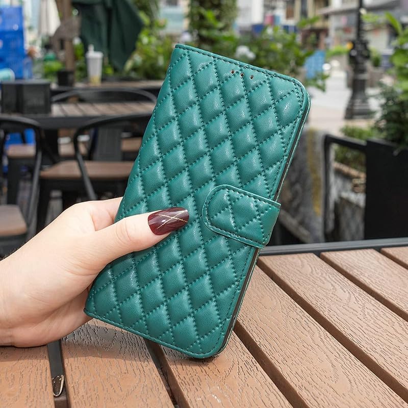 TROUNCE Faux Leather Quilt Magnetic Closure Shock Proof Flip Case Back Cover With Card Holder Wallet - Green For Samsung Galaxy A50 (B0CWRJ1MSM) Amazon Price History, Amazon Price Tracker