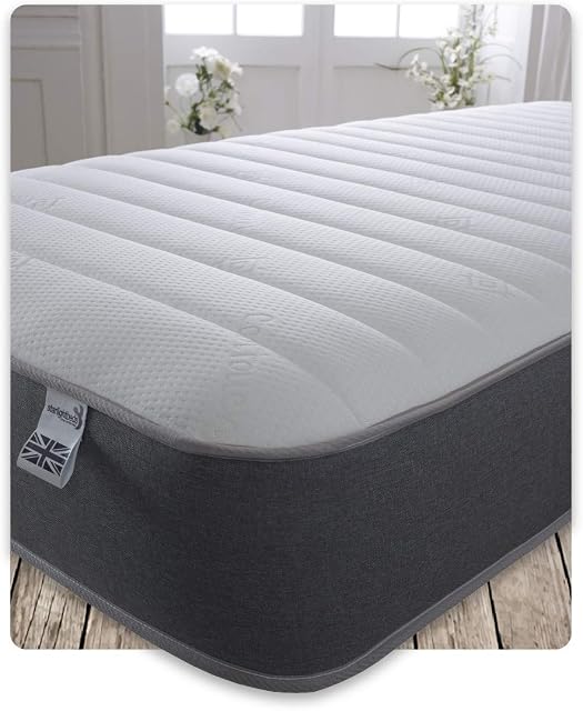 Starlight Beds Memory Fibre, Double Mattress with Grey Border and White Top Panel