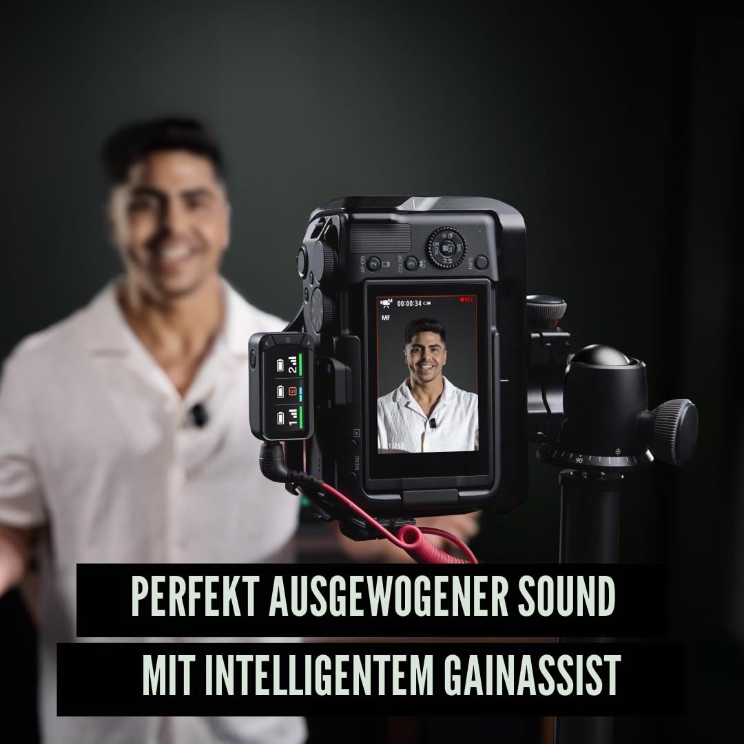 RØDE Wireless Micro Kompaktes kabelloses Mikrofon-Kamerakit Zwei Mikrofone Kamerareceiver Smartphone-Receiver Ladecase USB-C Schwarz