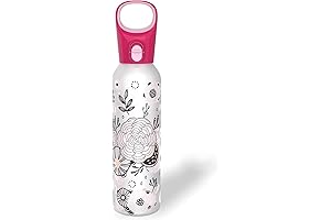 Pyrex Color-Changing Floral Pink Glass Water Bottle