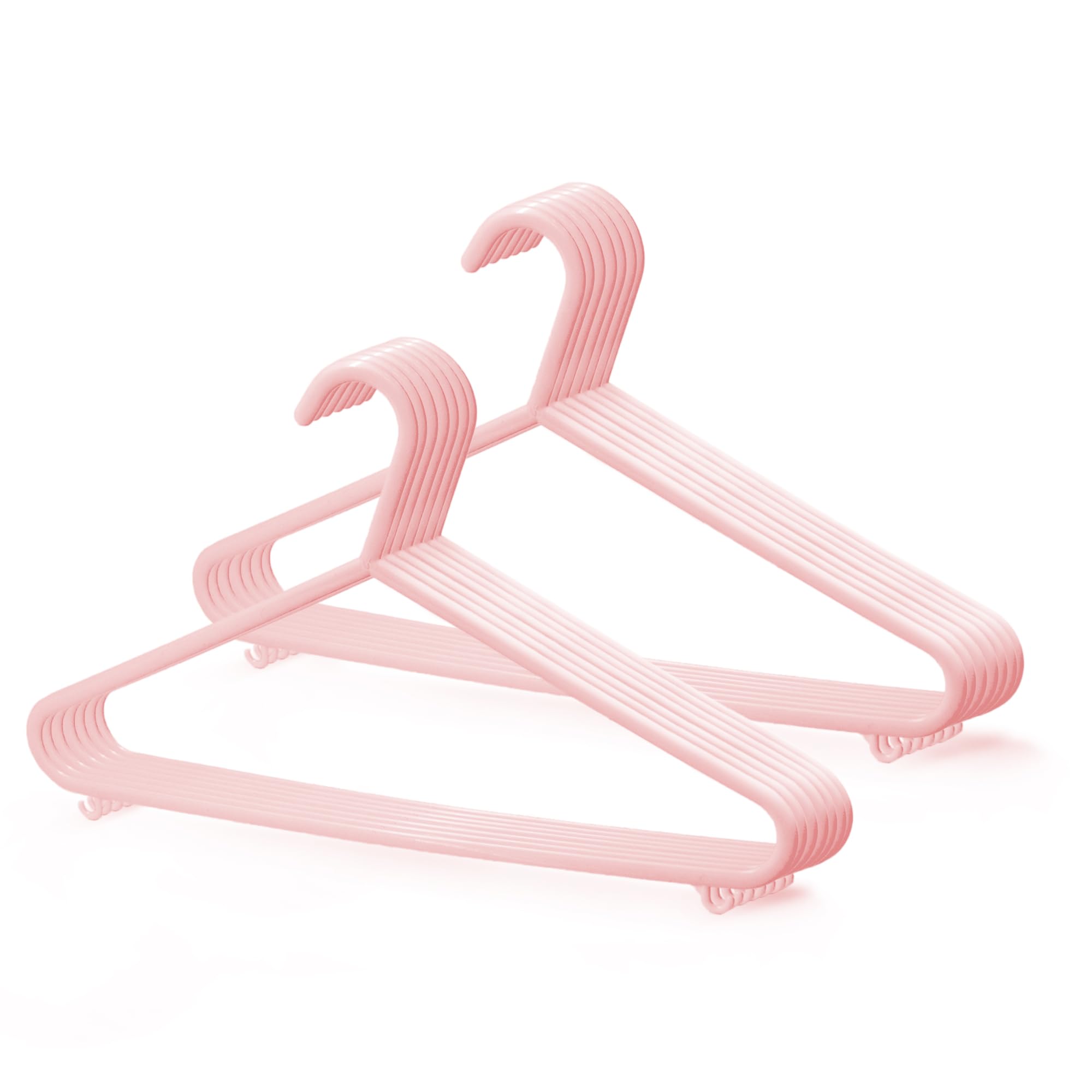 KEPLIN Adult Plastic Coat Hangers - Strong Clothes Hangers for Clothes Rail & Closet, Clothing Hanger with Suit Pants Trouser Bar and Clips, Space Saving