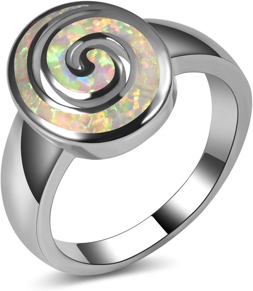 Weinuo White Fire Opal Zircon 925 Sterling Silver Engagement Wedding Party Ring Size J 1/2 - V 1/2