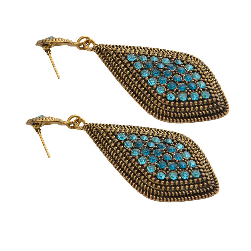 Crystal Accented Gold Hoop Earrings