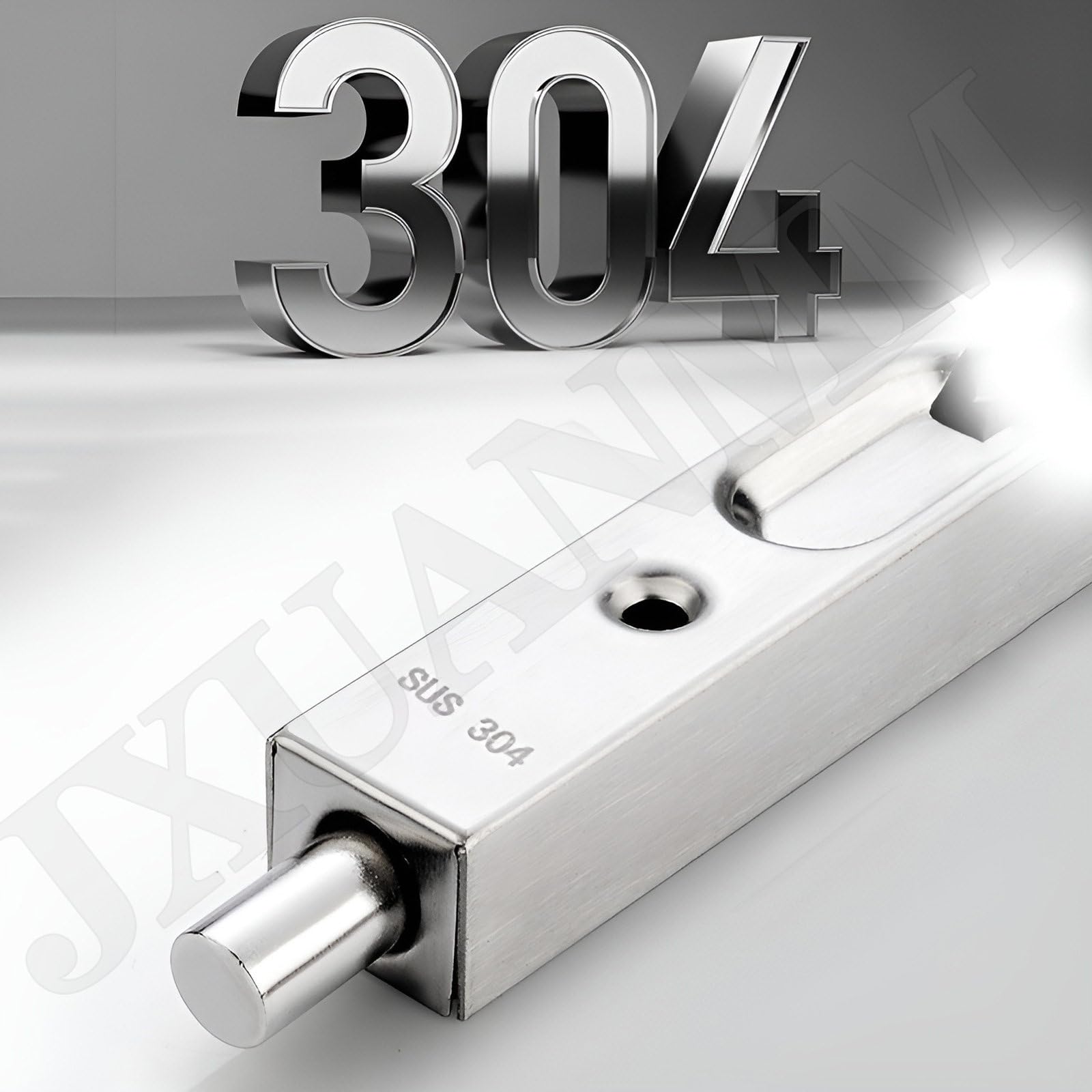 Perno empotrado de acero inoxidable, cerradura de seguridad oculta para puertas compuestas, francesas, de madera, dobles y ficticias, acabado cepillado, 30 cm