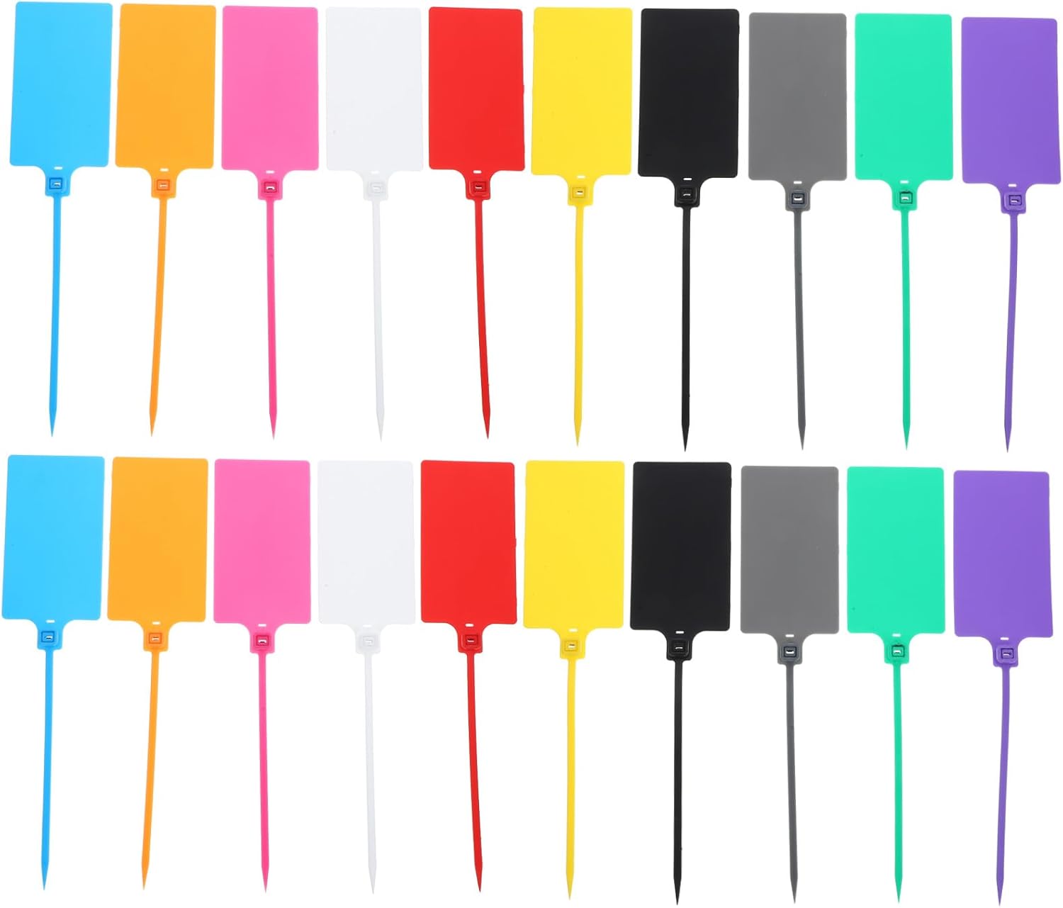 SHINEOFI 100Pcs Mixed Color Plastic Shipping Tags 5.8X100Mm with String for Luggage Labeling and Cable Tagging, Sturdy Industrial Shipping Labels for Logistics and Packaging Use