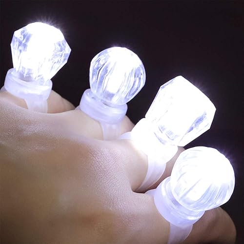 Miniatura 27 de Anillos con luz LED, anillos blancos para cumpleaños, despedida de soltera, despedida de soltera, regalos de fiesta de Gatsby, estuche transparente
