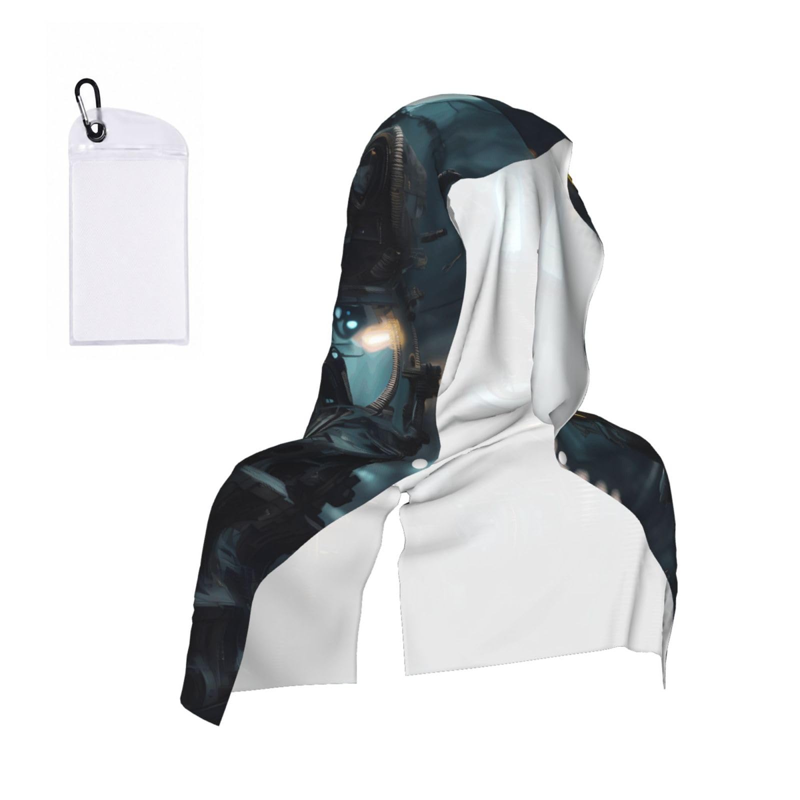 CNTDBU Future Robot Cooling Towel Hooded-Instant Chill Neck Cover for Sports, UV Cooling Rag for Running Gym