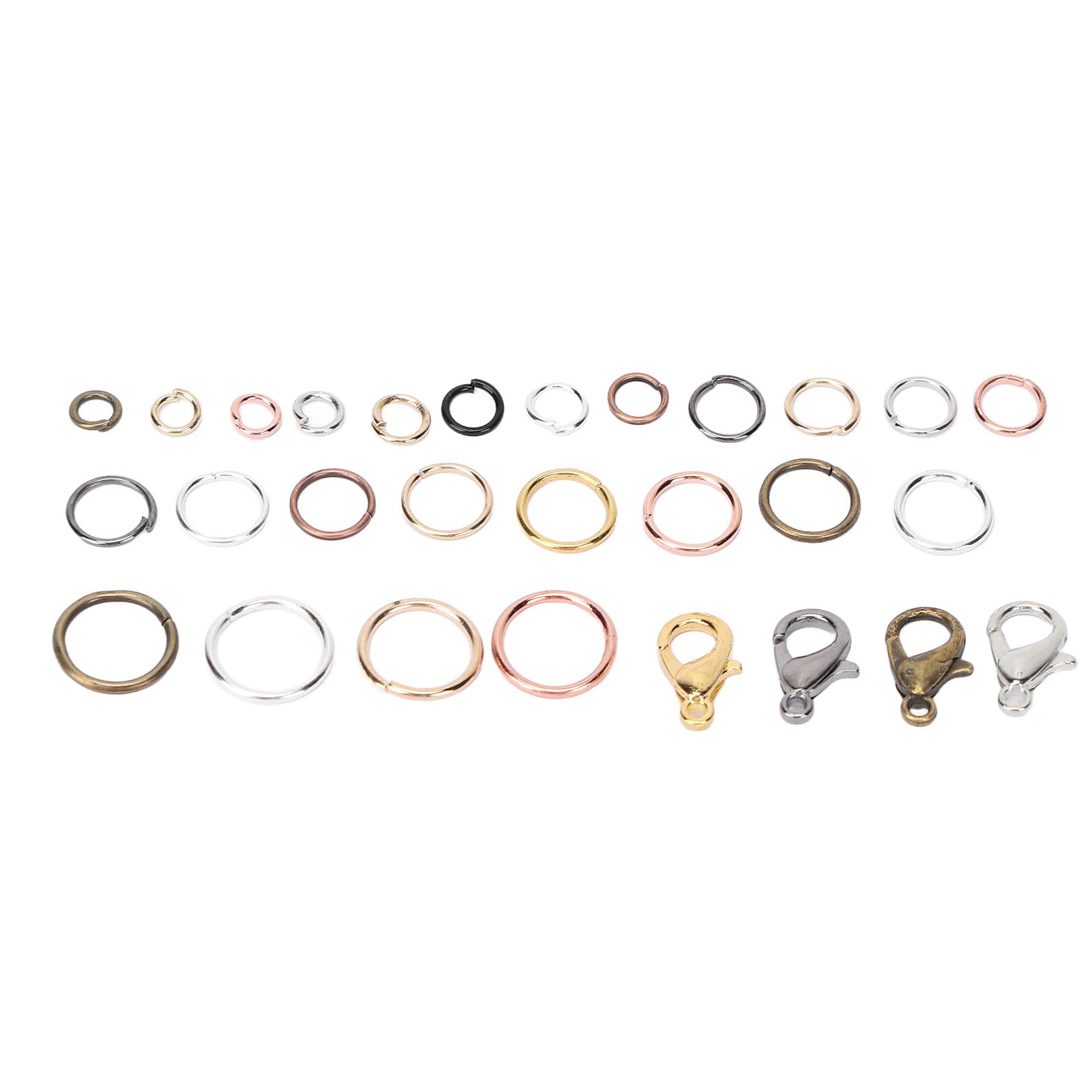 Kit Creazione Gioielli 1443 Pezzi - Anelli Aperti, Moschettoni, Pinze E Scatola - Oro E Argento Per Fai Da Te - 2