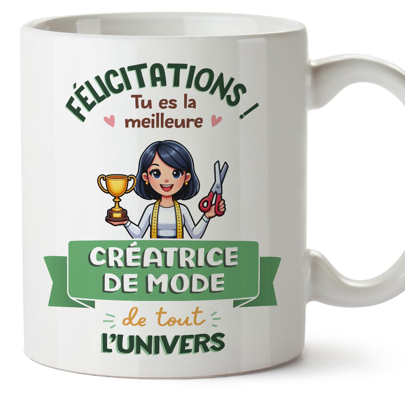MUGFFINS Fashion Designer Woman Mug - in French - Meilleur Univers Trophée - Funny Gift for Colleagues - Ceramic 11oz Mug — image 1