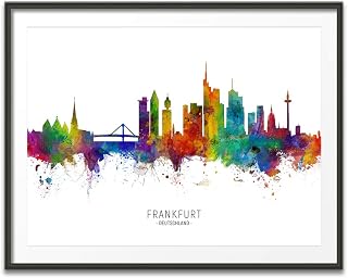 Frankfurt Germany Skyline art print poster, unframed -6499